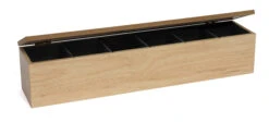 Sakura Tea Theedoos - Hout - 6-vaks - Met Fluweel - 43 X 9 Cm
