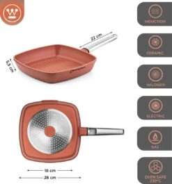 Westinghouse Pannenset Performance (Wokpan + Grillpan) ø 28 Cm - Rood - Inductie En Alle Andere Warmtebronnen -Speciaalzaken Voor Keukengerei 1120x1200 3