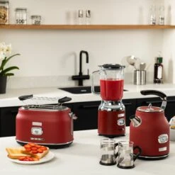 Westinghouse Retro Waterkoker + Broodrooster 2 Sleuven + Blender - Rood -Speciaalzaken Voor Keukengerei 1200x1200 134