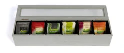 Sakura Tea Theedoos - Wit - 6-vaks - Met Fluweel - 43 X 9 Cm -Speciaalzaken Voor Keukengerei 3 6 vaks lang 9