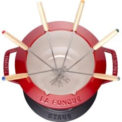 Staub Fondueset Kersenrood - ø 20 Cm / 2.36 Liter -Speciaalzaken Voor Keukengerei 40511 975 0 7