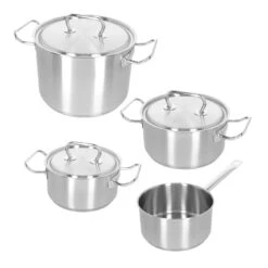 Demeyere - 4 Delige Pannenset (Kookpan ø 18 / 20 / 24 Cm + Steelpan ø 18 Cm) + Deksels Classic 3 - RVS -Speciaalzaken Voor Keukengerei 40850 875 0 0111