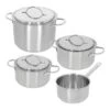 Demeyere - 4 Delige Pannenset (Kookpan ø 18 / 20 / 24 Cm + Steelpan ø 16 Cm) + Deksels Resto 3 - RVS -Speciaalzaken Voor Keukengerei 5412191880173 SET88017