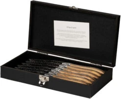 Jay Hill Steakmessen Laguiole - Raw Black - Olijfhout - 6 Stuks -Speciaalzaken Voor Keukengerei 8720364453459 3