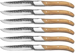 Jay Hill Steakmessen Laguiole - Raw Black - Olijfhout - 6 Stuks -Speciaalzaken Voor Keukengerei 8720364453459 4
