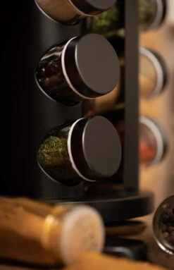 Blackwell Kruidenrek / Kruidencarrousel - Inclusief 12 Kruidenpotjes - Zwart -Speciaalzaken Voor Keukengerei COOK4402