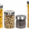 Sareva Voorraadpotten - Glas / RVS Deksel - 4 Delige Set -Speciaalzaken Voor Keukengerei Cookinglife Voorraadpotten 4 Delig