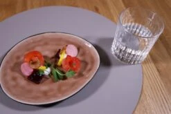 Jay Hill Placemat - Vegan Leer - Grijs / Blauw - Dubbelzijdig - ø 38 Cm -Speciaalzaken Voor Keukengerei EP2A3112