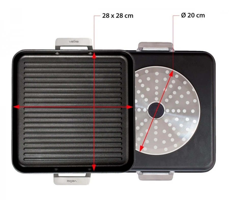 Valira Grillpan Aire Met Handgrepen - 28 X 28 Cm - Standaard Anti-aanbaklaag 5 Valira Grillpan Aire Met Handgrepen - 28 X 28 Cm - Standaard Anti-aanbaklaag - Afbeelding 3