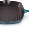Le Creuset Grillpan Signature - Deap Teal - 26 X 26 Cm - Geëmailleerde Anti-aanbaklaag -Speciaalzaken Voor Keukengerei LC 20190927 HL PS FS 20183266420422 002