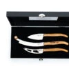 Laguiole Style De Vie Kaasmessen / Kaasmessenset Luxury Line Olijfhout - 3 Stuks -Speciaalzaken Voor Keukengerei LuxKaasV2Olijf