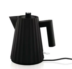 Alessi Waterkoker Plissé - Droogkookbeveiliging - Zwart - Michele De Lucchi - 1 Liter - MDL06/1 B -Speciaalzaken Voor Keukengerei MDL06 1 B 1