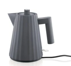 Alessi Waterkoker Plissé - Droogkookbeveiliging - Grijs - Michele De Lucchi - 1 Liter - MDL06/1 G -Speciaalzaken Voor Keukengerei MDL06 1 G 1