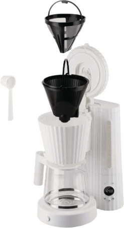 Alessi Filter-koffiezetapparaat Plissé - 1.5 Liter - Wit - Michele De Lucchi - MDL14 W -Speciaalzaken Voor Keukengerei MDL14 W 05 1x1 A4 3500pxl