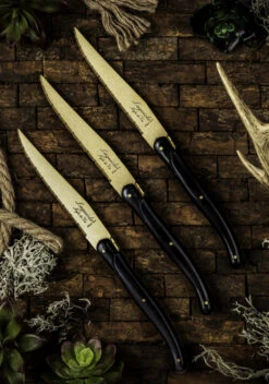 Laguiole Style De Vie Steakmessen Prestige Line Goud - 6 Stuks -Speciaalzaken Voor Keukengerei PresSteakGoudZw 1