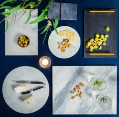 Jay Hill Dienblad - Met Handvatten - Marmer - Grijs - 30 X 20 Cm -Speciaalzaken Voor Keukengerei Serveerplank Grijs 6 2 1