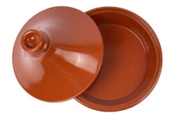 Cookinglife Tajine Regas - Aardewerk - Terracotta - ø 32 Cm / 3 Liter -Speciaalzaken Voor Keukengerei Tajine rood open