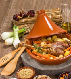 Cookinglife Tajine Regas - Aardewerk - Terracotta - ø 32 Cm / 3 Liter -Speciaalzaken Voor Keukengerei Tajine sfeer
