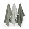 Walra Keukendoeken Set Cubes Uni, Stripes & Blocks Legergroen 50 X 70 Cm - 3 Stuks -Speciaalzaken Voor Keukengerei WALRA KT SETDRYWITHCUBESUNIBLOCKSSTRIPES 50X70 ARMYGREEN PS