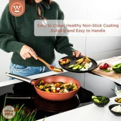 Westinghouse Koekenpan Performance - Rebel Red - ø 24 Cm - Standaard Anti-aanbaklaag -Speciaalzaken Voor Keukengerei WCFP0095024OR 4