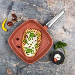 Westinghouse Grillpan Performance - Rebel Red - 28 X 28 Cm - Standaard Anti-aanbaklaag -Speciaalzaken Voor Keukengerei WCFP0095G28OR 10