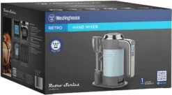 Westinghouse Handmixer Retro Collections - 6 Standen - Blauw - WKHM250BU -Speciaalzaken Voor Keukengerei WKHM250BU Hand Mixer BLUE BOX