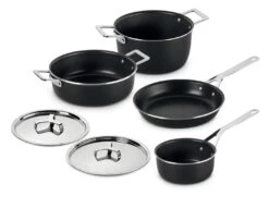 Alessi Pannenset Pots&Pans - AJM100S6 A - Zwart - 4 Delige Set - Door Jasper Morrison -Speciaalzaken Voor Keukengerei alessi pannenset pots pans zwart