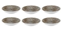 Studio Tavola Diepe Borden Leopard ø 21 Cm - 6 Stuks