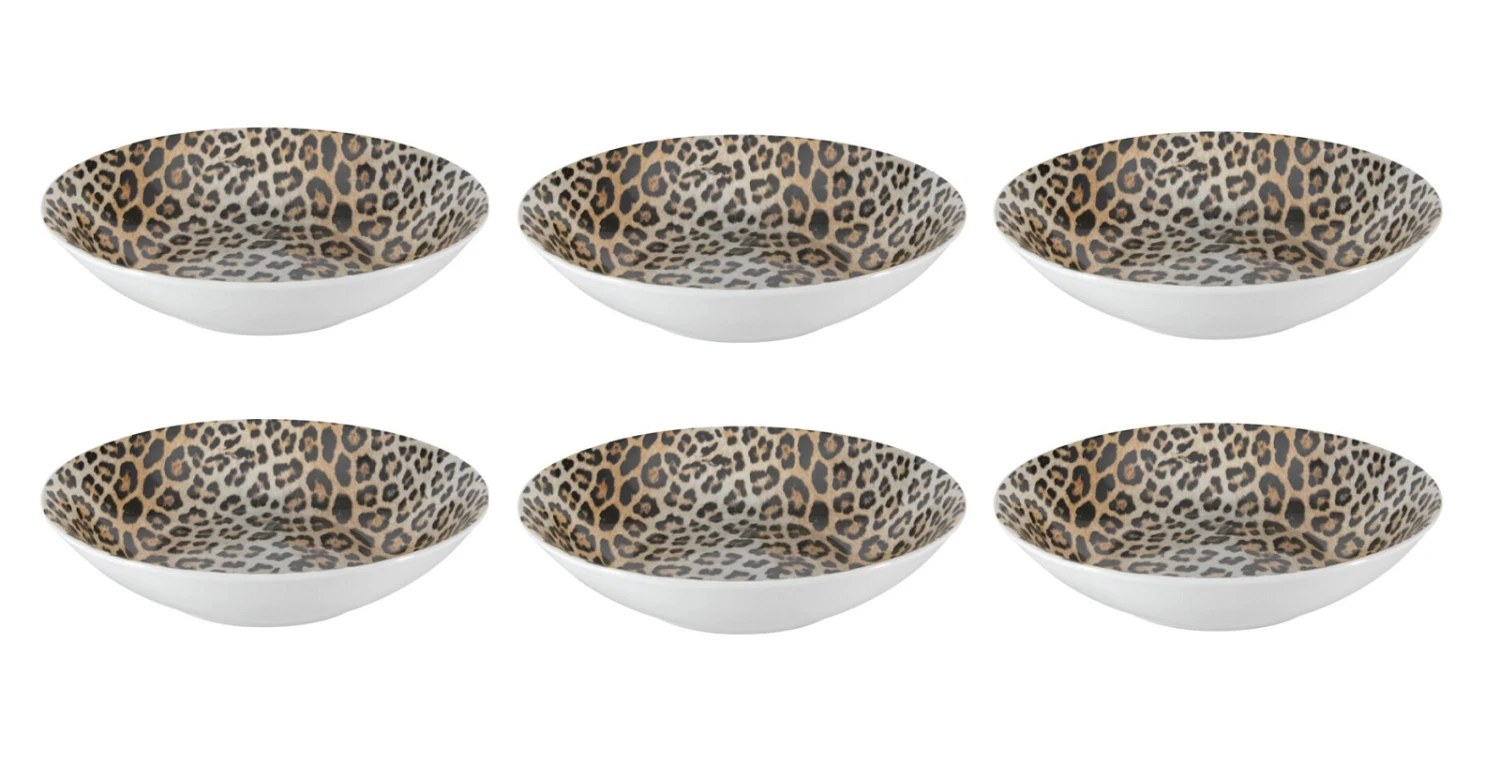 Studio Tavola Diepe Borden Leopard ø 21 Cm - 6 Stuks 3 Studio Tavola Diepe Borden Leopard ø 21 Cm - 6 Stuks