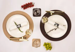 Jay Hill Placemats - Vegan Leer - Bruin / Zand - Dubbelzijdig - ø 38 Cm - 6 Stuks -Speciaalzaken Voor Keukengerei jay hill placemat 7 1