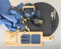 Jay Hill Onderzetters - Vegan Leer - Grijs / Blauw - Dubbelzijdig - 10 X 10 Cm - 6 Stuks -Speciaalzaken Voor Keukengerei placemat 7 2