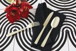 Sambonet Bestekset Flat - Champagne - 24 Delig / 6 Personen -Speciaalzaken Voor Keukengerei sambonet bestekset flat champagne sfeer2