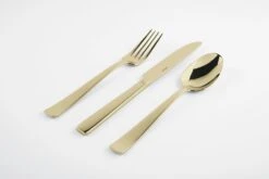 Sambonet Bestekset Flat - Champagne - 24 Delig / 6 Personen -Speciaalzaken Voor Keukengerei sambonet bestekset flat champagne sfeer4