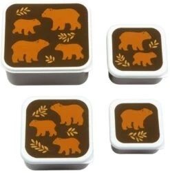 A Little Lovely Company Lunchset - Beren -Speciaalzaken Voor Keukengerei sbsebe43 lr 1 lunch snack box set bears