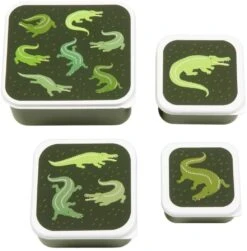 A Little Lovely Company Lunchset - Krokodillen -Speciaalzaken Voor Keukengerei sbsevr59 lr 1 lunch snack box set crocodiles 1
