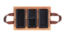 Bowls & Dishes Serveerplank / Tapasplank Streetfood 3-vaks Zwart - Medium -Speciaalzaken Voor Keukengerei vbb1830.zw 1 1