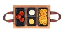 Bowls & Dishes Serveerplank / Tapasplank Streetfood 3-vaks Zwart - Medium -Speciaalzaken Voor Keukengerei vbb1830.zw 2 1